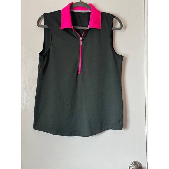 Jofit Sleeveless 1/4 Zip Sport Polo - Size L | Tennis Core & Golf Aesthetic - Picture 3 of 5